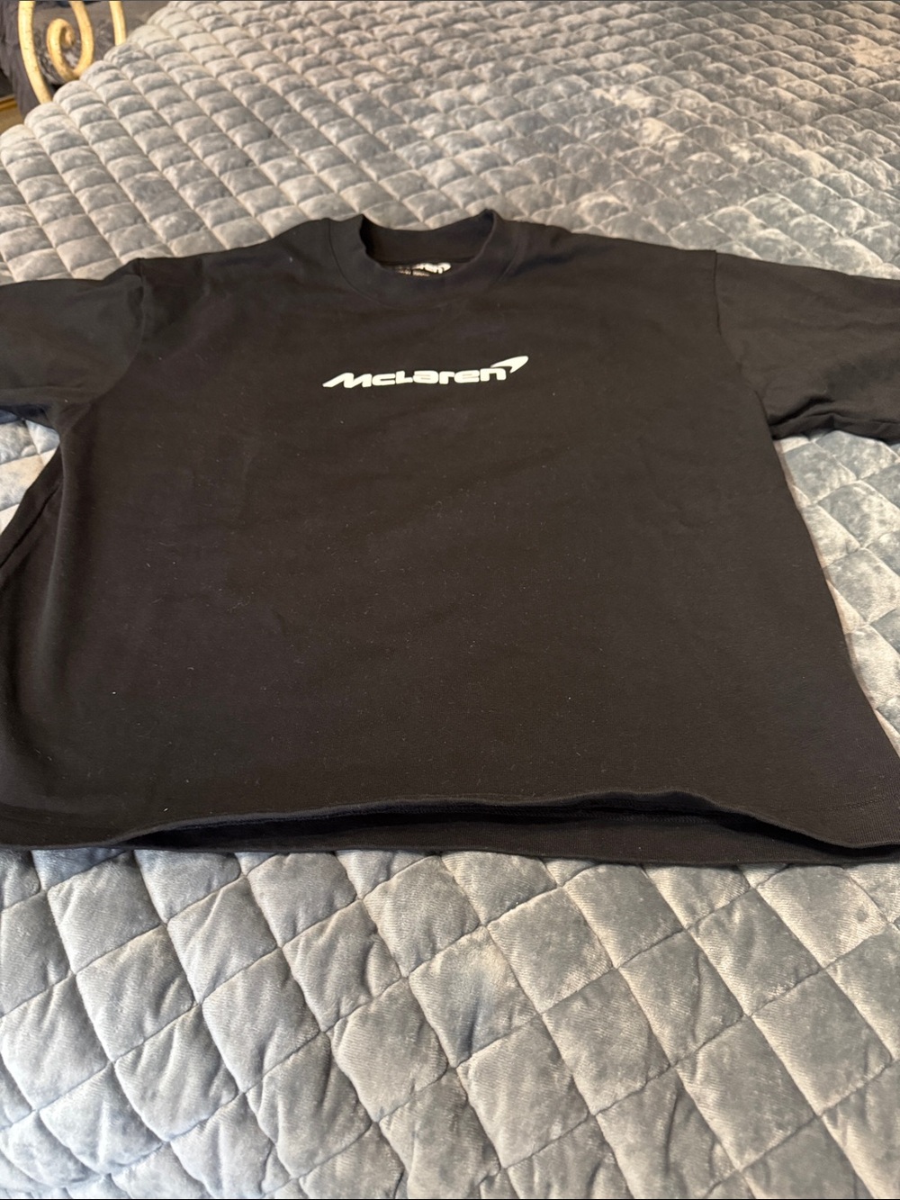 McLaren official Black Crewneck cropped T-Shirt